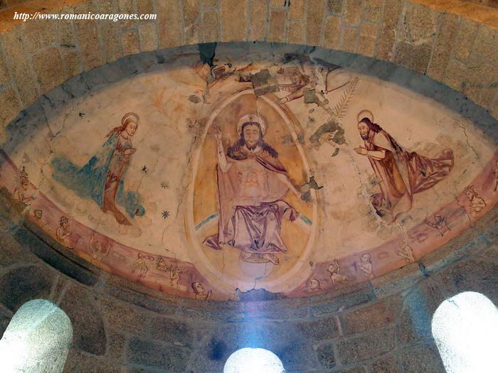 DETALLE DE LAS PINTURAS EN LA BVEDA ABSIDAL